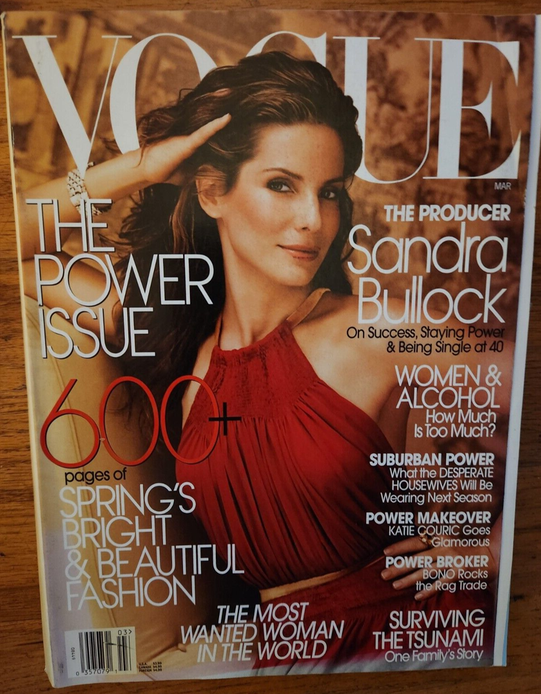 2005 MARCH VOGUE MAGAZINE  SANDRA BULLOCK HUGE FASHION ISSUE
