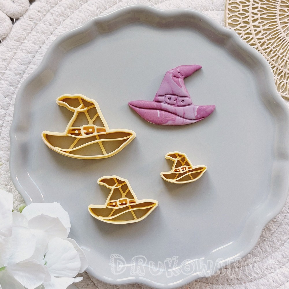 Witch Hat Wizard Magic Fantasy Cap 2 Polymer Clay Cutter For Earring Jewelry