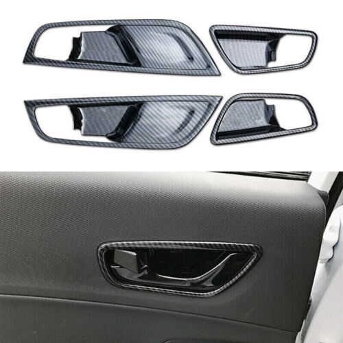 For Hyundai Kona 2018-2022ABS Carbon Fiber Interior Door Handle Bowl Cover Trims
