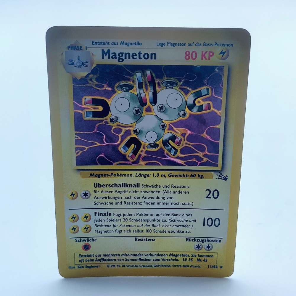 Pokemon TCG Karte - Magneton Fossil Set Holo Rare 11/62 Deutsch WOTC 1999 NM EXC