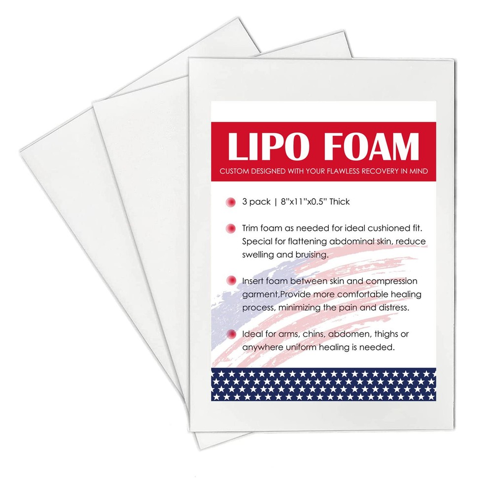 KUSMOO 3 Pack Lipo Foam Pads for Post-Surgery Compression and Contouring