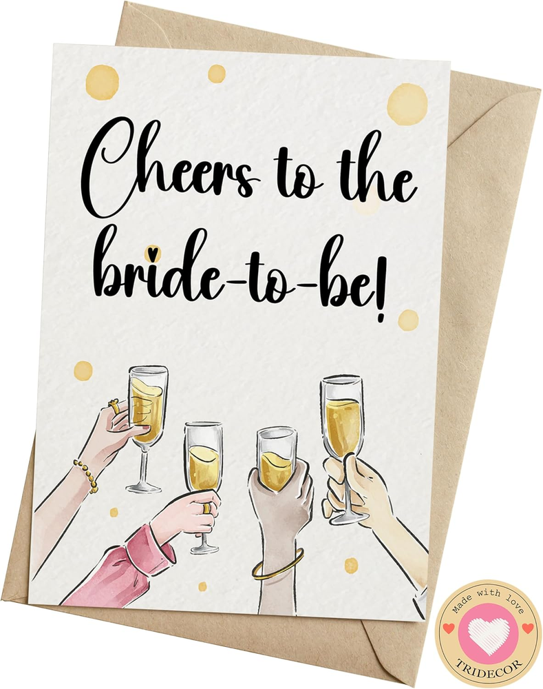 Bridal Shower Card for Bride to Be, Wedding Card, Engagement Card, Bridesmaid Ca