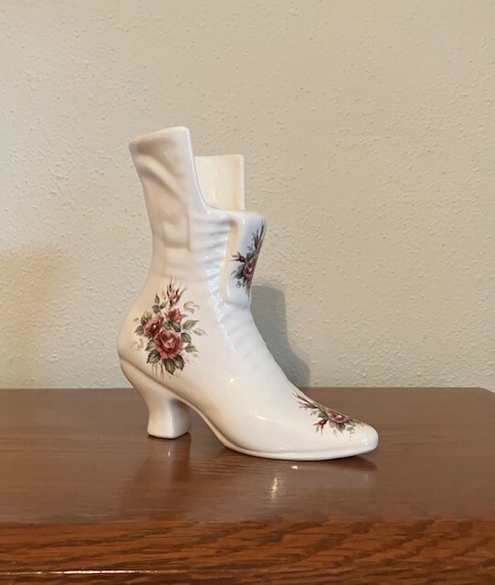 Vintage ATHENA VB Made in USA Victorian High Boot Shoe Vase Planter