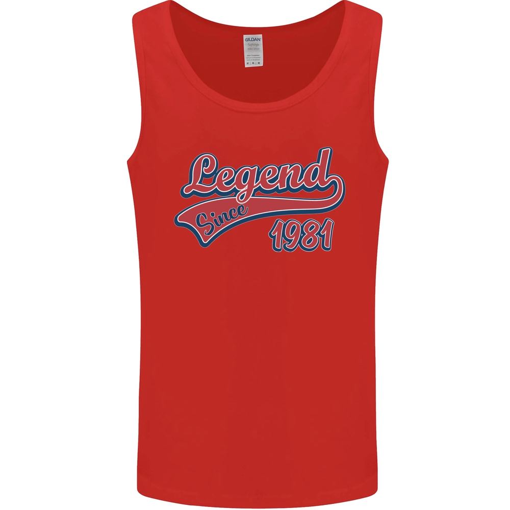 Legend Since 44th Birthday 1981 Mens Vest Tank Top