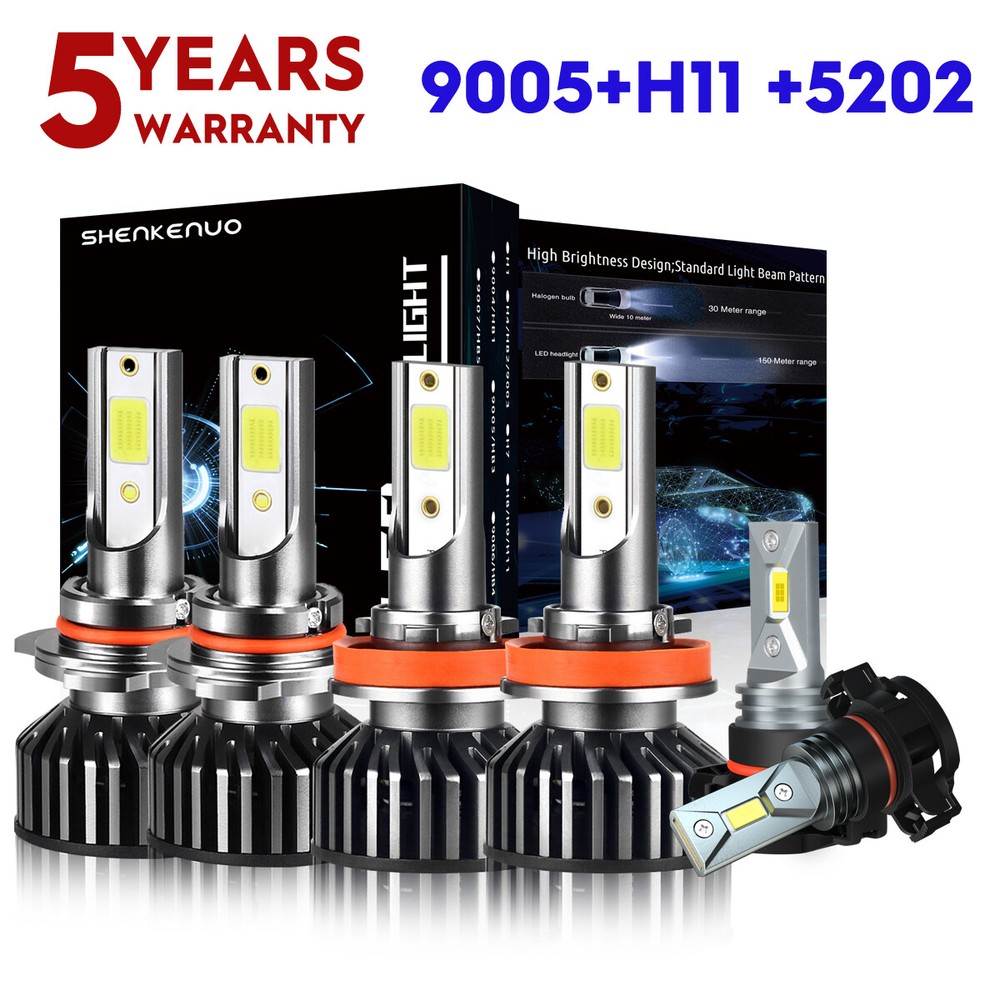 LED Headlights+Fog Lights Bulbs Combo For GMC Yukon XL 2015 2016 2017 2018 2019