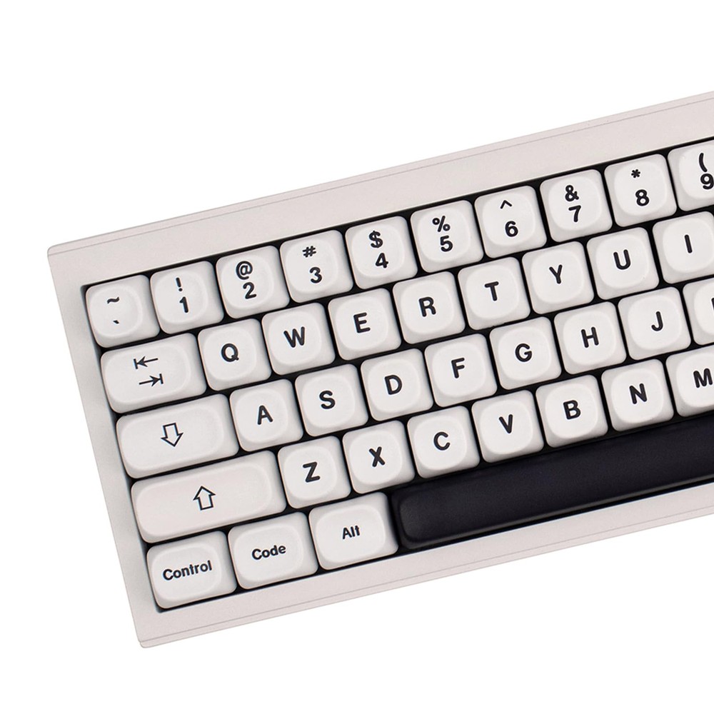 Minimalist Black and White PBT MOA Profile Keycap Set with 144 Keys