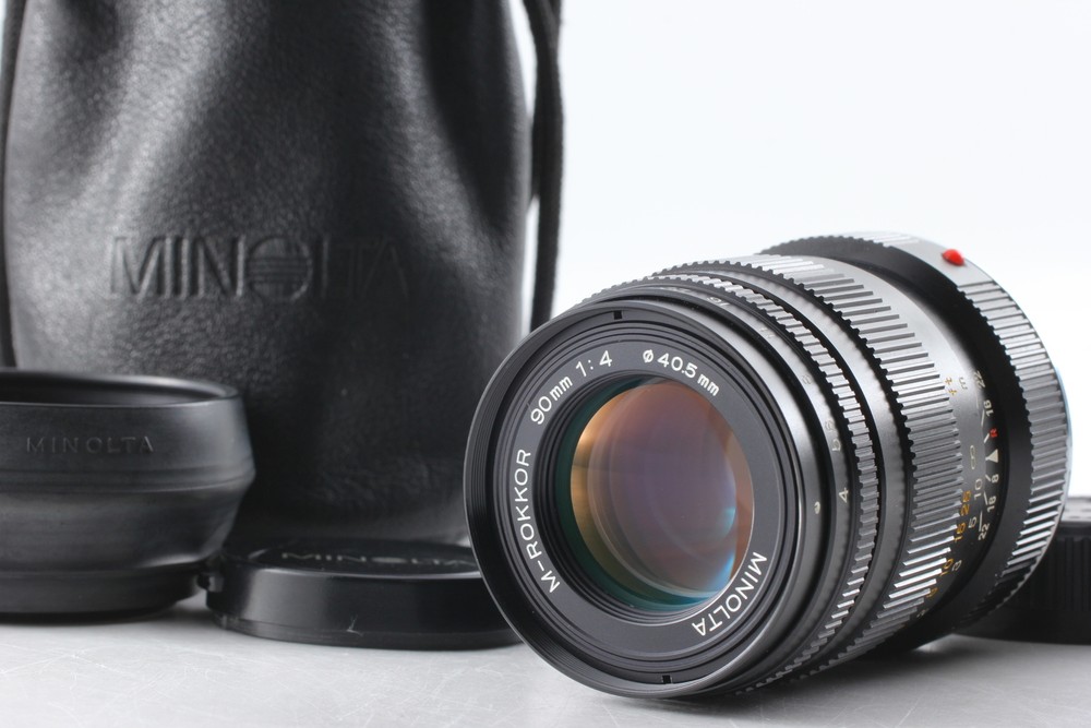 Mint Minolta M-Rokkor 90mm f/4 Lens with Hood for Leica M CL CLE Japan Import