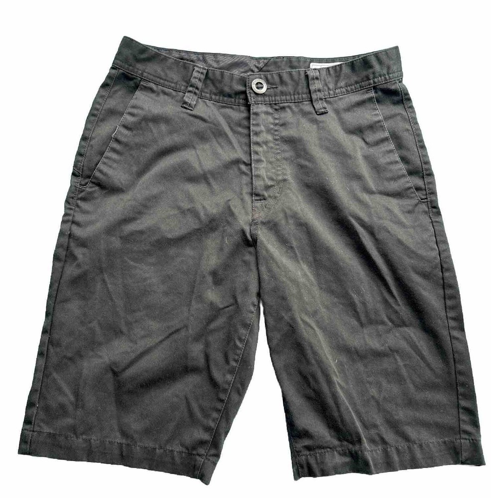 VOLCOM Mens Chino Shorts W28 Small Black Cotton Skater Skateboarding Skateboard