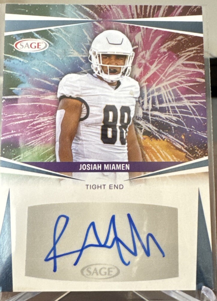 Josiah Miamen 2025 SAGE Low Series Rookie Auto A-JM2 FIU Panthers Card  