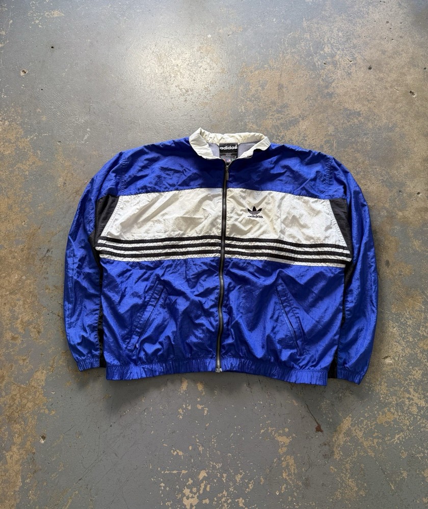 Vintage 90’s Adidas Y2K Blue Essential Windbreaker Jacket Coat-Size L
