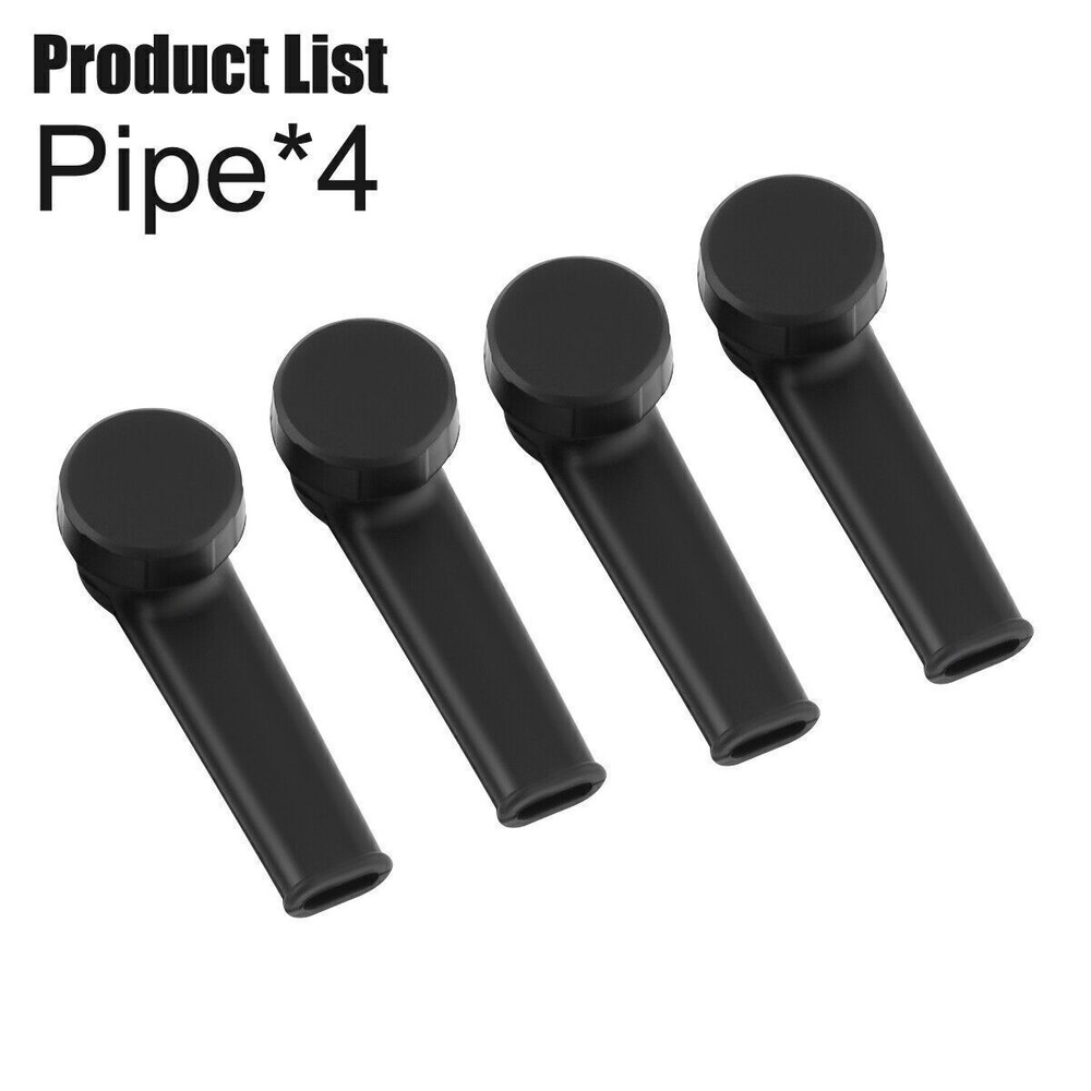 Pack of 4 Black Silicone Pipes Portable Mini Pocket Pipe with Metal Bowl and Cap