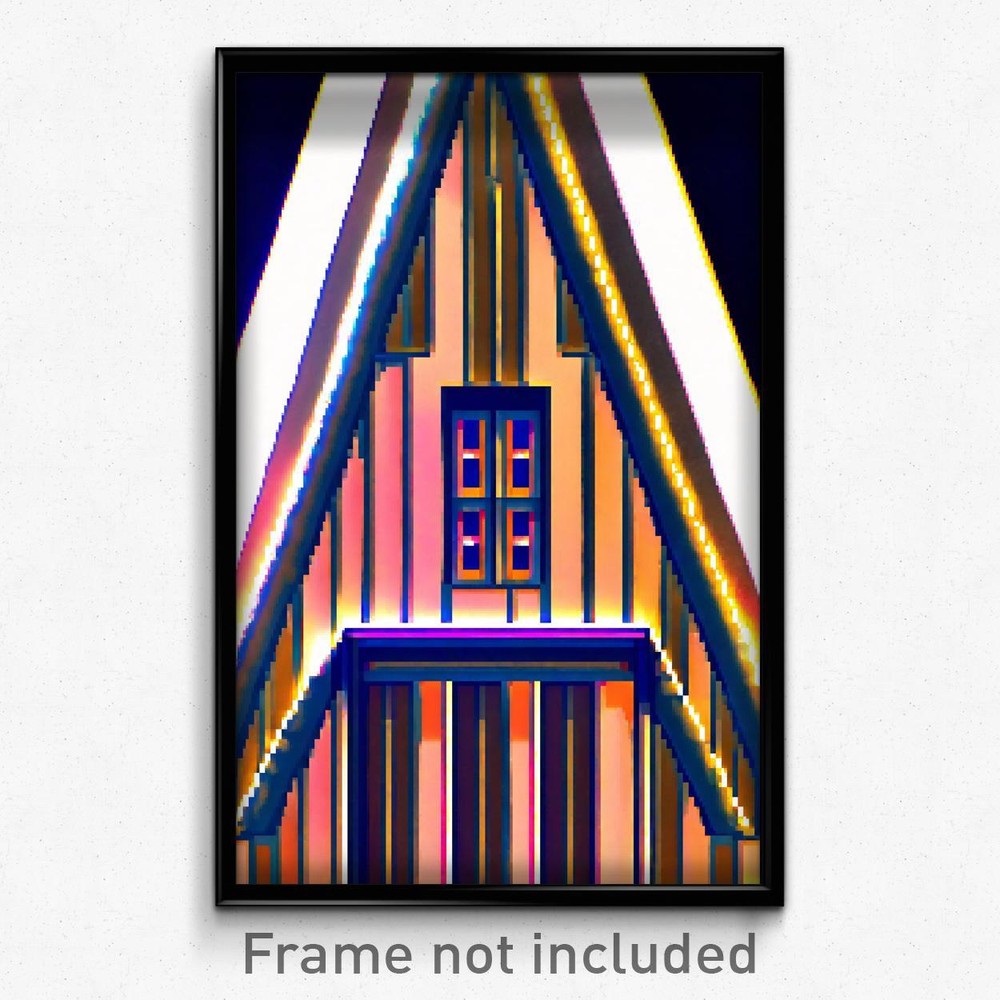 8-Bit Psychedelic Pixel Art Poster - Made Up Gable Trippy Video Game Print