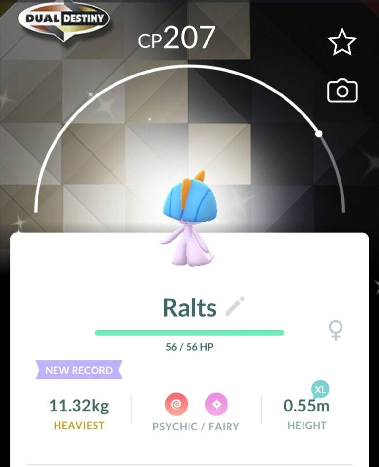 Shiny Ralts Special Background Community Day Trade 20K Stardust