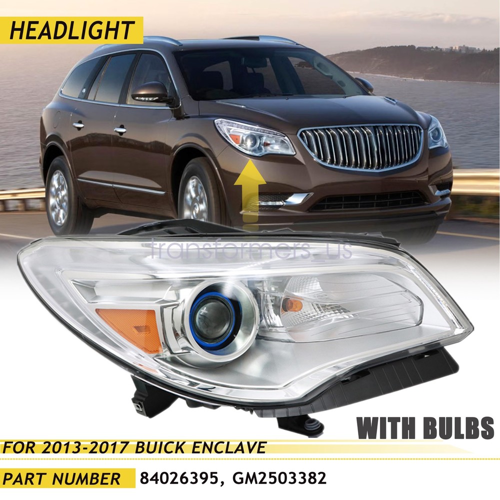 For 2013-2017 Buick Enclave HID w/o AFS LED DRL Headlight Lamp Passenger RH Side