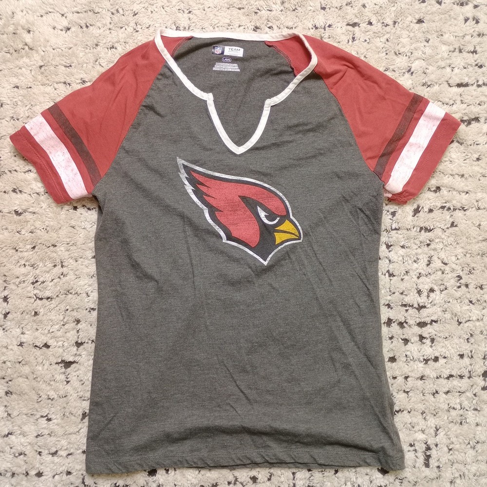 Arizona Cardinals Shirt Large Gray V Neck Retro Vintage Inspired Football NFL