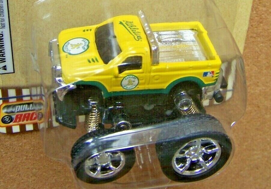 2004 Oakland A's Athletics vintage logos mini Monster Truck Ford Pull Back