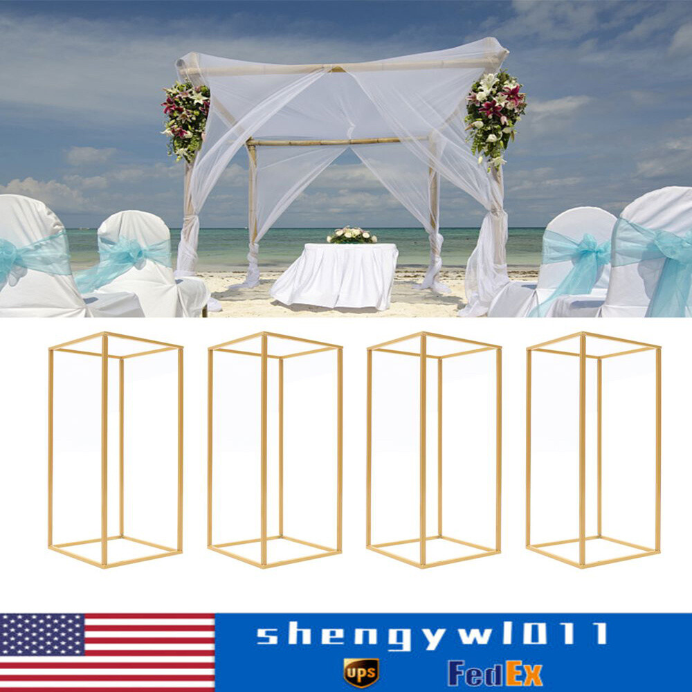 4Pcs Metal Flower Stand Party Wedding Centerpiece Column Holder Rack Decor