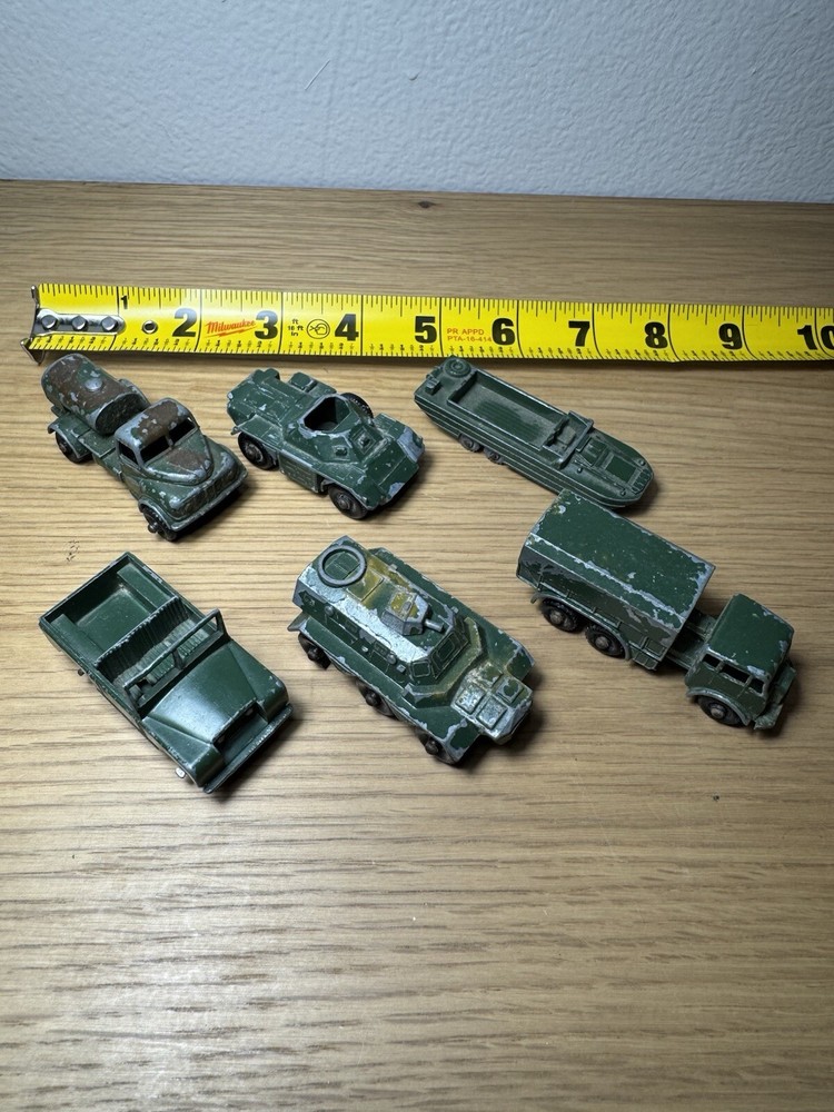 Original Vintage Lesney Matchbox Lot of (6) Military, Army Models. 1970’s