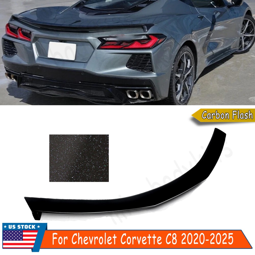 Fits 20-25 Corvette C8 2022 New Z51 Low Profile Style Carbon Flash Rear Spoiler