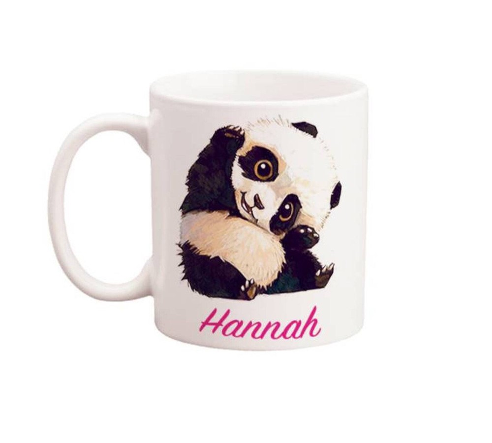 Personalised Panda Mug Cute Baby Animal Personalised With Any Name Panda Lover
