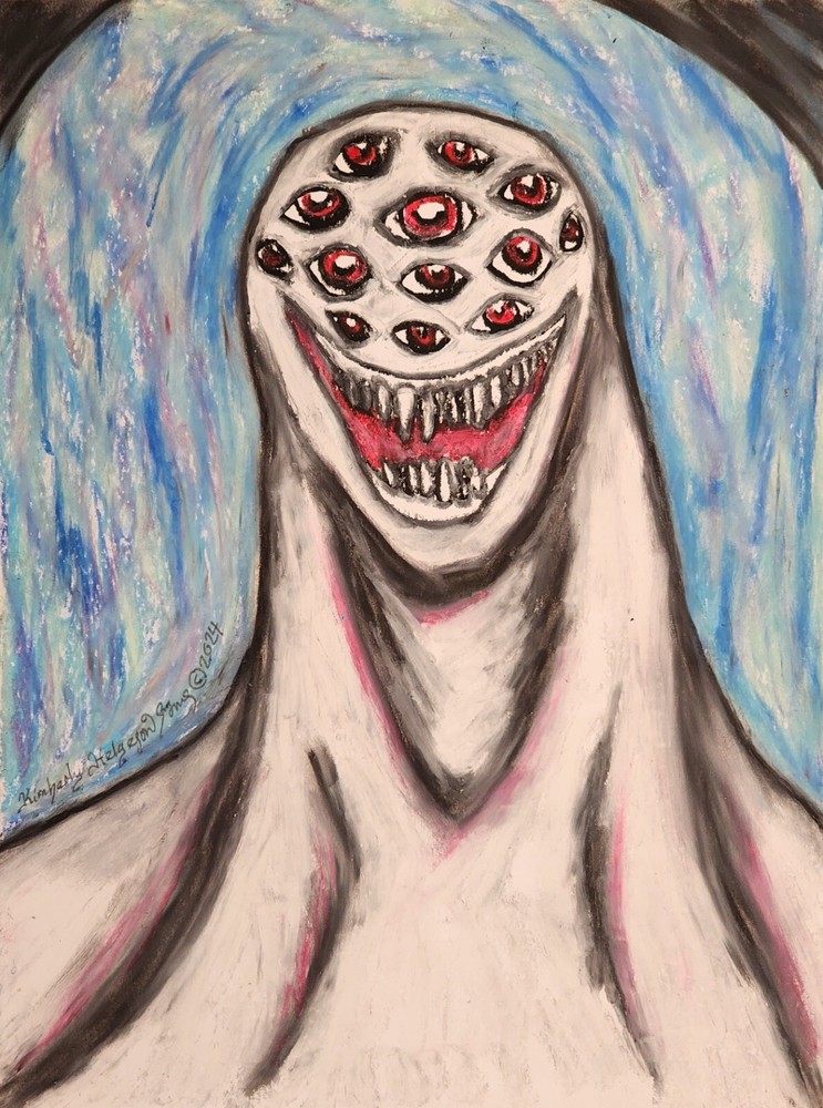 MONSTER Horror Signed Art Print 8x10 Halloween Collectible Signed Artist KSams