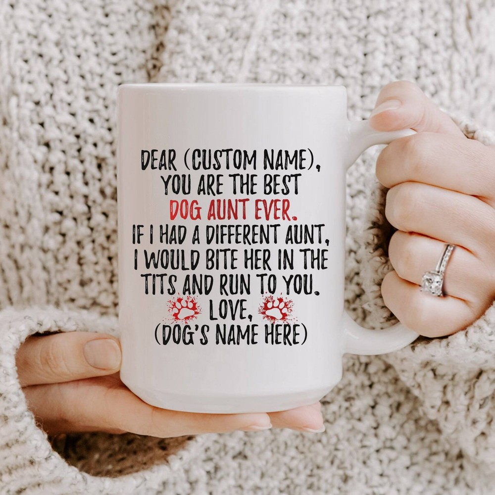 Custom Dog Auntie Mug - Funny Personalized Gift for Dog-Loving Aunts