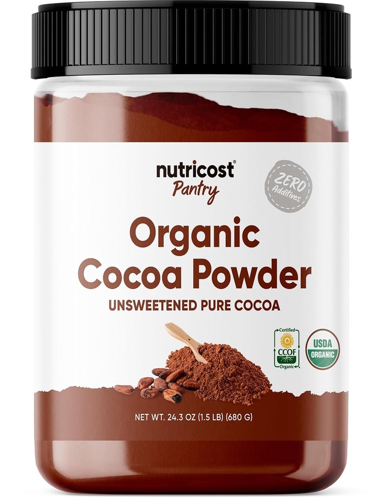 Nutricost Organic Non-GMO Cocoa Powder 1.5lb Pantry Essential