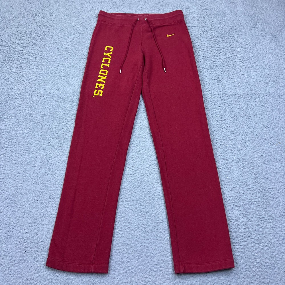 Nike Iowa State Cyclones Sweatpants Mens Medium Red Athletic Slim Terry Pants