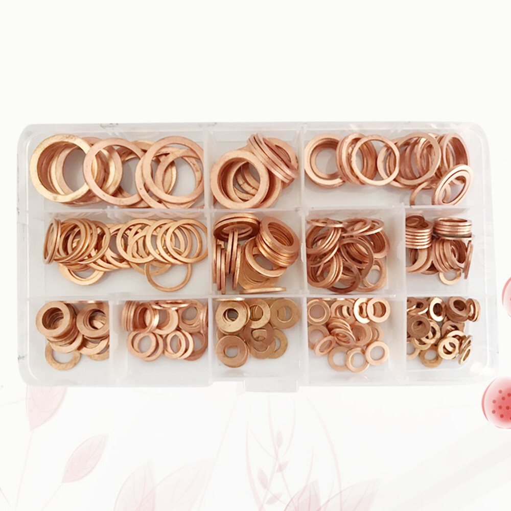 300PCS Water Pumps Gasket Copper Sealing Washers Copper Washers