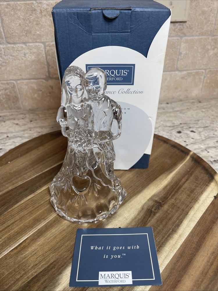 Marquis by Waterford Crystal Wedding Cake Topper Bride & Groom