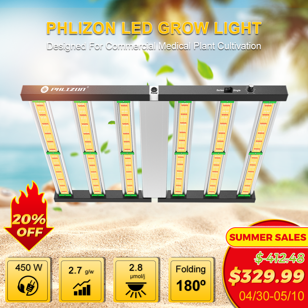 450W LED Grow Light Full Spectrum 6 Bars Samsung Led LM281B For Indoor Plants US