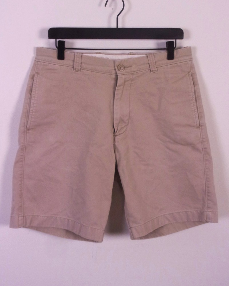 EUC J.Crew Broken-In Short Chino Khaki Shorts Men's Flat Front SZ 32W