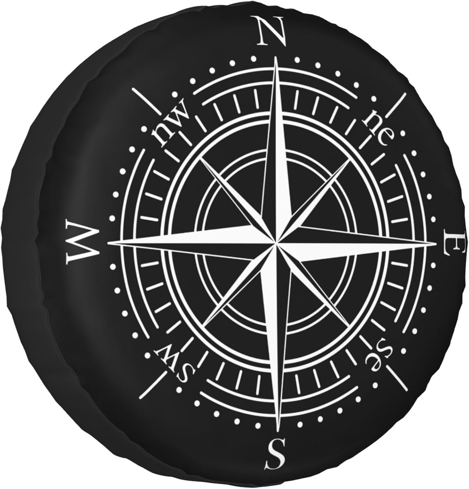 Spare Tire Cover for RV Camper Trailer Compass, Weatherproof Universal Wheel Cov