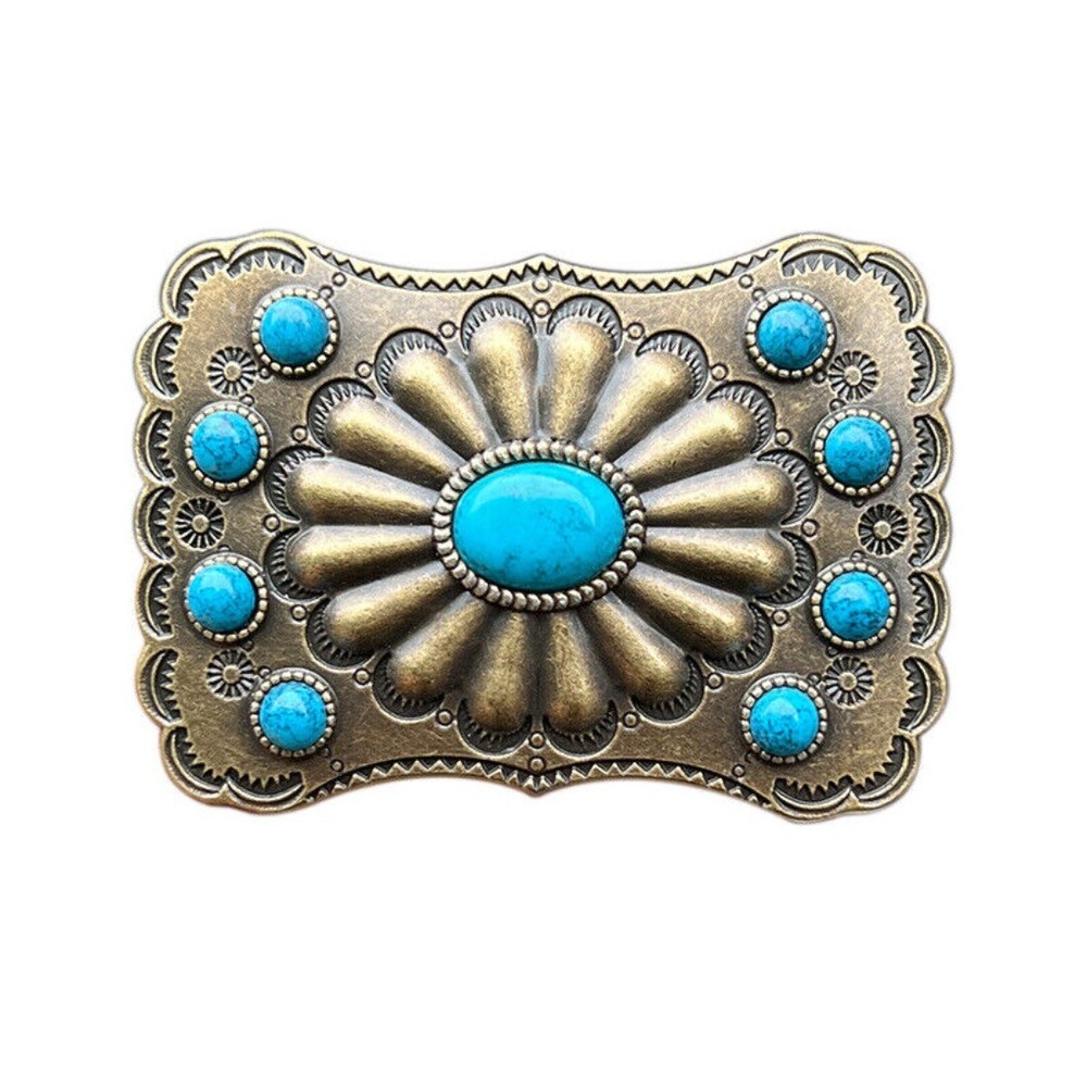 Western Belt Buckle for Men & Women Cowboy Rodeo Vintage Style Wear Floral