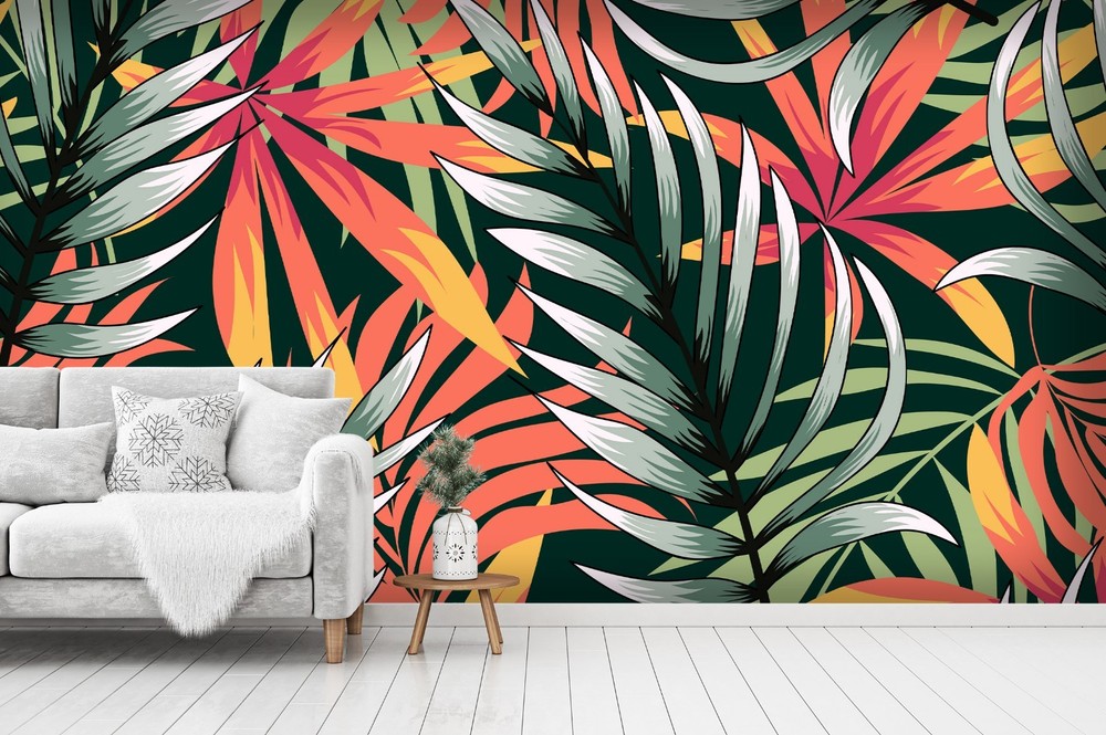 3D Plant Leaf Watercolor Wall Murals Wallpaper Murals Wall Sticker 7
