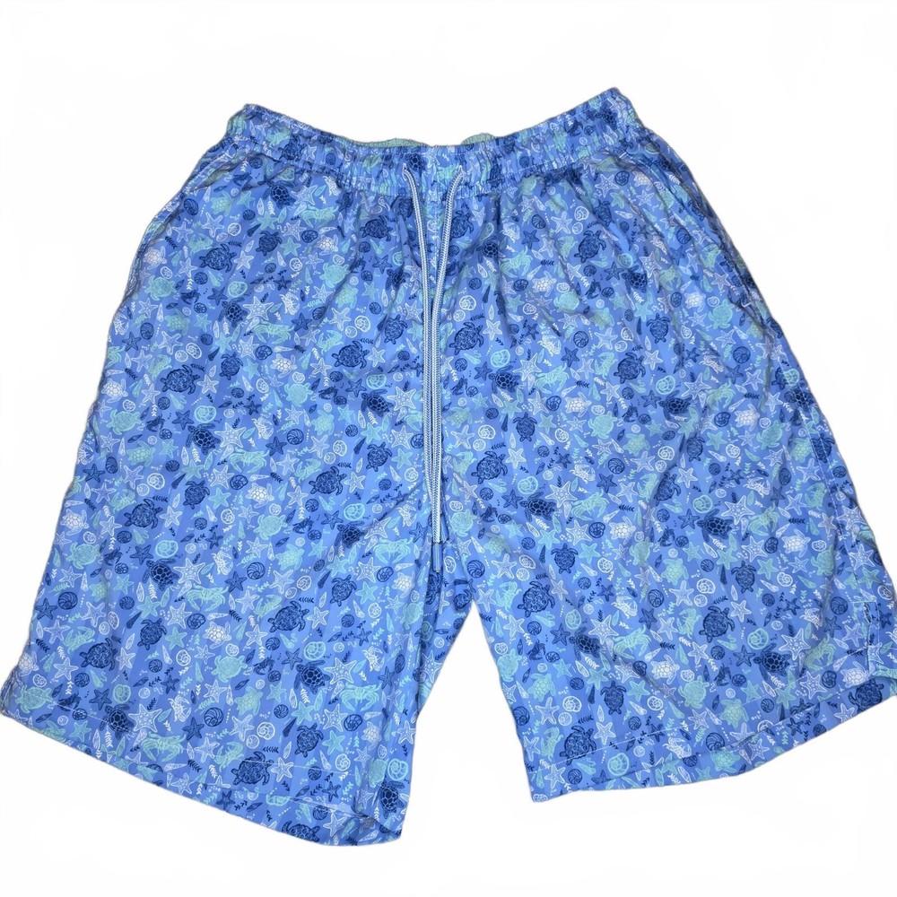 Peter Millar Seaside Collection Men's Swim Trunks Light Blue Size M Tropical