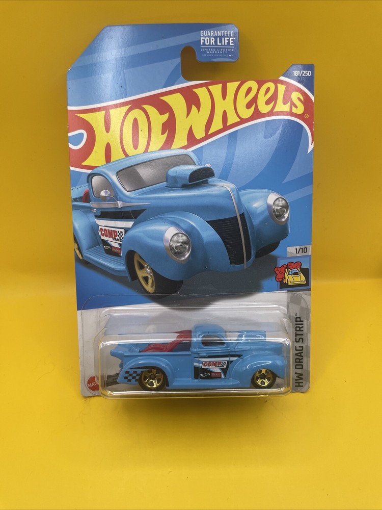 1940 Ford Pickup ~ Drag Strip Truck 1/10 ~ Hot Wheels 181/250 ~ Blue ~ 1/64th