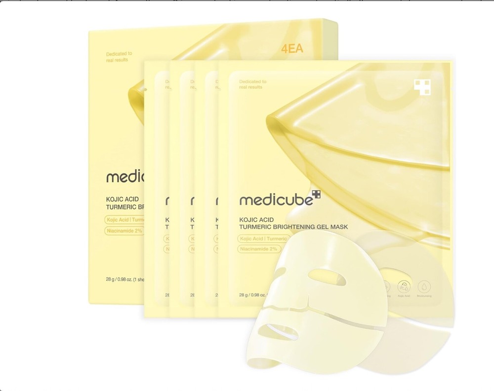 MEDICUBE Kojic Acid Turmeric Brightening Gel Mask Pack 28g 4-Piece Set