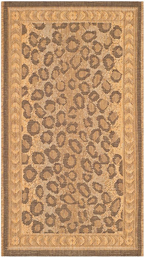 SAFAVIEH Courtyard Candace Spotted Indoor/Outdoor Area Rug, Natural/Gold, 2'7