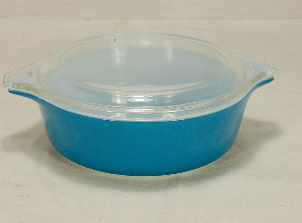 Vintage Pyrex 471 Casserole Dish (1 pt.) With Lid (470-C) Horizon Blue Color
