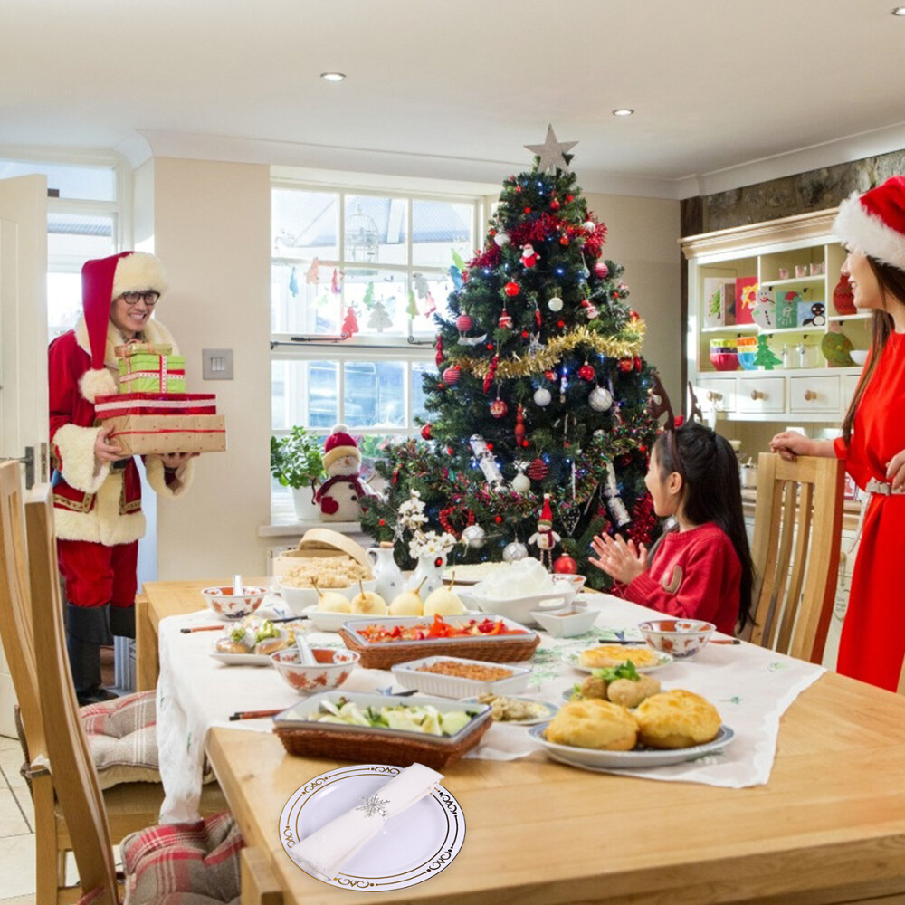 6 Pcs Holiday Snowflake Christmas Napkin Buckle Rings Banquet