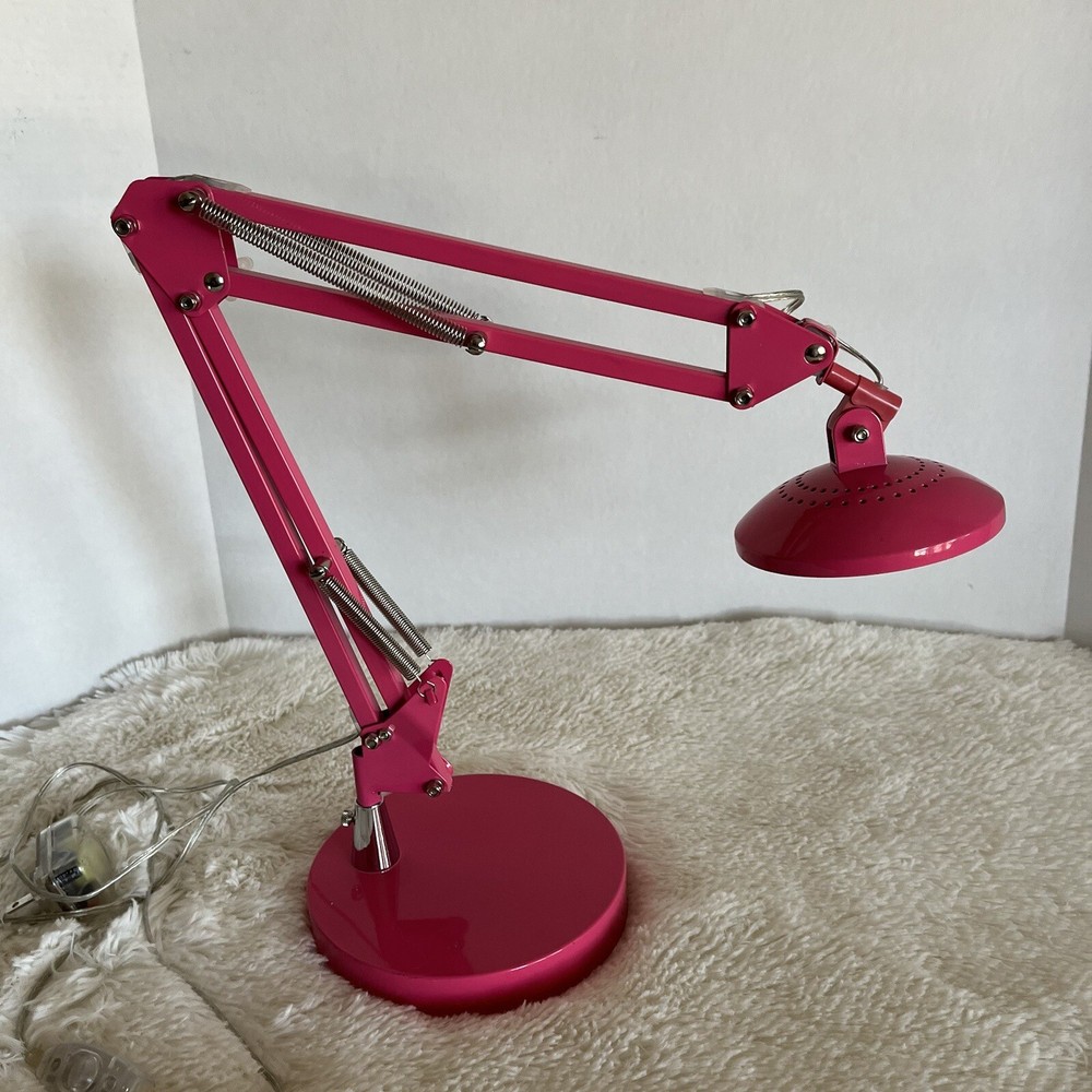 Back to School Hot Pink Adjustable Positional Desk Lamp LED College Dorm Decor-image