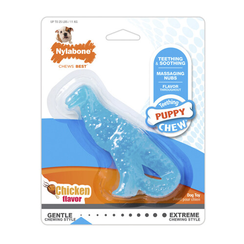 Nylabone Puppy Dental Dinosaur Chew Toy for Teething Pu