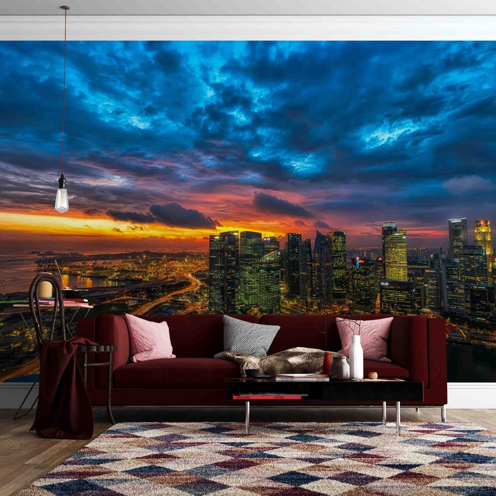 3D City Buildings Night Scene Wall Murals Wallpaper Murals Wall Sticker