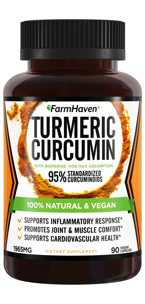 Turmeric Curcumin with BioPerine Black Pepper & 95% Curcuminoids, 1965mg, Max...