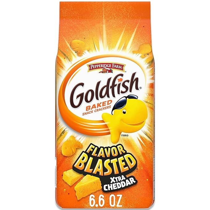 Goldfish Flavor Blasted Xtra Cheddar Cheese Baked Snack Crackers, 6.6 oz Bag