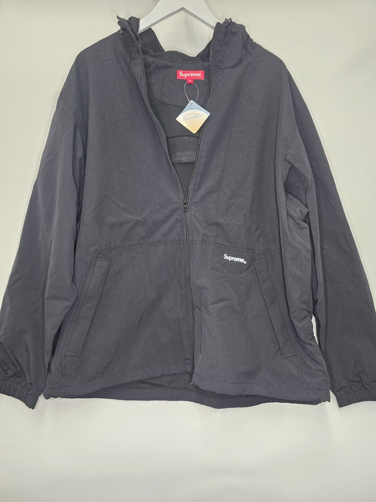SUPREME REFLECTIVE ZIP HOODED JACKET SS21 / BLACK / SIZE XL