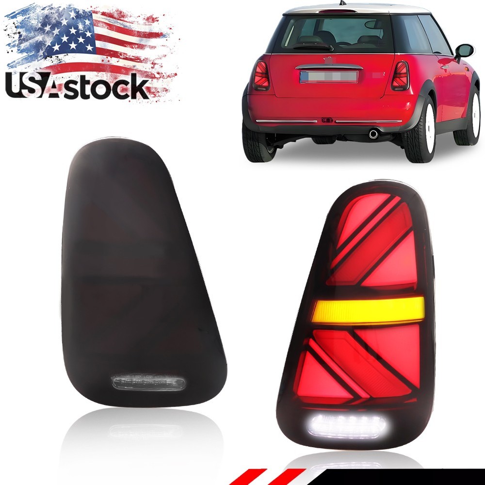Smoked LED Rear Tail Brake Lights Assy For 2001-2006 BMW Mini Cooper R50 R52 R53