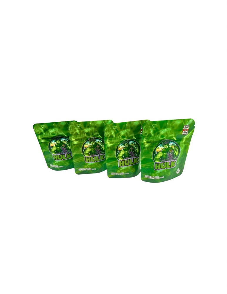 100 Count - 3.5 Mylar Bags - Food Storage  Bag Boyz  (Hulk)  w/ labels