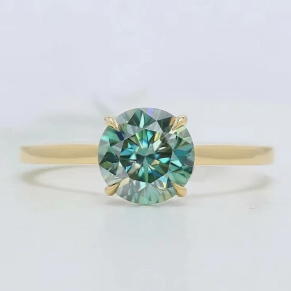2.55 Ct. Certified Blue Diamond 925 Sterling Silver Ring Birthday Gift for Her